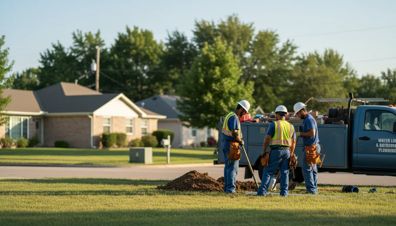 Residential water line and bathroom plumbing service in Franklin, IN